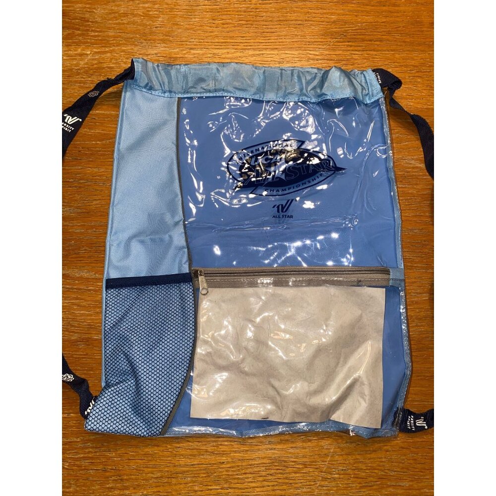 UCA All Star Championship Blue Drawstring Backpack With Zipper Pocket